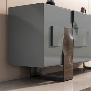 خزانة تلفزيون AJUNION بتصميم شمالي فاخر لغرفة المعيشة، إطار خشبي متعدد الطبقات مع أرجل معدنية، خزانة تلفزيون لشاشات حتى 70 بوصة مع درجين - Product Image 5