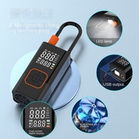 Pompe à air portable pour voiture à double écran, mini pompe à pneus électrique portative en ABS, charge sans fil, lumière d'urgence, CE