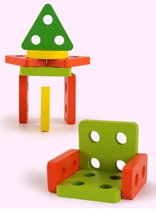 Montessori Learning Rainbow Wood Educational Multicolor Shape Sorter Stacking Block Geometric Stacker Toys for Kids Boys Girls - Product Image 5