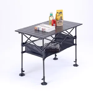 ポータブルピクニックバーベキューキャンプテーブルグリル用屋外調節可能なアルミニウムテーブル