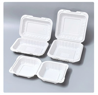 Contenants jetables pour restaurant, assiettes en plastique, boîtes à salade à 3 compartiments, boîtes alimentaires écologiques à emporter avec couvercles