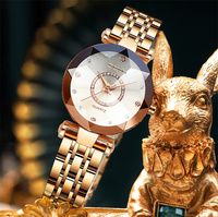 Montre-bracelet de luxe en acier inoxydable, vente en gros, diamant brillant, Quartz, mode, montre-bracelet étanche pour femmes dames