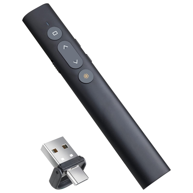 Best Mac 2 in 1 USB Type C Presentation Clicker with Laser Pointer Wireless Presenter for PowerPoint Presentation PPT Clicker