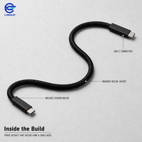 Câble USB4 40 Gbps 240 W Type C vers Type C Coaxial avec puce E-Marker PD 3.1 Charge rapide en nylon tressé en alliage d'aluminium