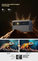 Projecteur de cinéma 3D mini portable 4K avec correction de la distorsion trapézoïdale, mise au point automatique, LED intégrée, Android 11, 3000 lumens, haut-parleurs intégrés HIFI