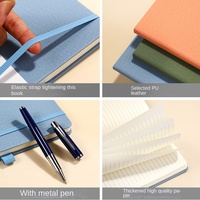 Carnet professionnel en polyuréthane et papier Dowling, couverture portable A5 pour usage transfrontalier, haute qualité, avec sangle, pages extra-épaisses