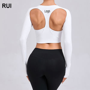 RUIQUWIN-Camiseta ligera de yoga para mujer, camiseta de manga larga de secado rápido para entrenamiento y gimnasio, ropa deportiva al por mayor - Product Image 1