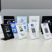 GSC Acrílico NFC Google Review Stand Table Display Código QR para Google Review Social Media