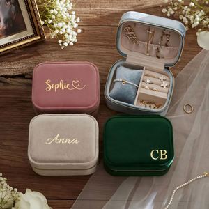 Personalized Engraved Velvet Jewelry Box Custom Rectangle <b>Ring</b> <b>Watch</b> Jewelry Case Keepsake Storage Wedding Bridesmaid Mother's - Product Image 4