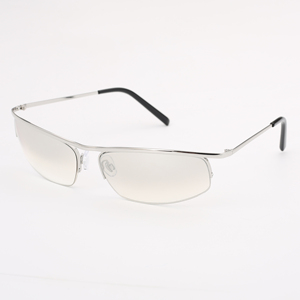 OEM Hot Sale Women's Half Rim Rectangle Metal Sunglasses Mirror Lenses 100% UV400,Logo Customized,CE - Product Image 3