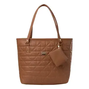 Bolso Tote para Mujer Fana Jade, Color Camel, PU Acolchado, Ligero, Cierre Abierto, Elegante, para Uso Diario - Product Image 3