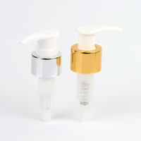 Pompe de distributeur de lotion en gros de bouchon en plastique d'aluminium de luxe 24 couvercles noirs d'or de 410