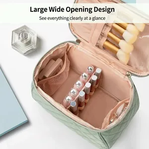 Large Capacity Travel Portable Cosmetic Bag Desktop Makeup Case Beauty Organizer Women Pu Toilet Makeup Cosmetic Bags