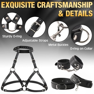 Accesorios de Bondage <span class=keywords><strong>BDSM</strong></span>, Esposas para Muñecas, Correas para Piernas, Correas para Cama, Juguetes Sexuales para Mujeres, Juego SM - Product Image 5