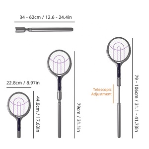 Raquette électrique <span class=keywords><strong>anti</strong></span>-mouches pliable rechargeable, raquette électrique pour tuer les insectes volants, raquette lumineuse pour le camping et les voyages - Product Image 2
