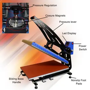 multifunction new lcd serie 38 x38 machine heat press machine semi automatic tshirt with slide out drawer