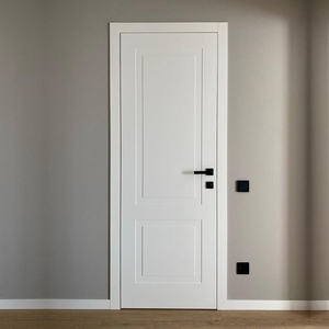 Precio barato Diseño simple Interior Puerta de madera 3 paneles Revestimiento blanco MDF Madera Prehung Interior Puerta empotrada - Product Image 5