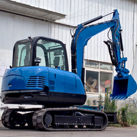 Excavatrice chinoise de 6 tonnes avec moteur Yanmar, grande cabine, pour la construction et l'agriculture