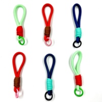 Dragonne courte pour téléphone, économique, universelle, anti-perte, en corde de polyester haute résistance, avec bande tissée à motifs colorés, pour coque de téléphone