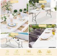 Table polyvalente en plastique solide de 6 pieds, plateau mat anti-reflets, base stable. Idéal pour le camping, les marchés artisanaux, les stands et les espaces de travail.