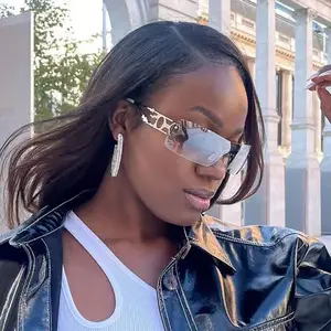 FANXUN3551 europäische amerikanische Art rahmenlose Sonnenbrille Persönlichkeit hohl Hip Hop trendig grenzüberschreitende Brille für Herren Damen