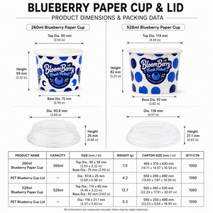 Vented Paper Blueberry <b>Cup</b> with Clear PET Lid Breathable Fresh Produce Packaging FDA Food Grade Custom Logo - Product Image 5