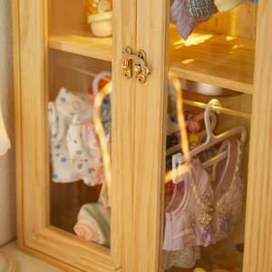 <span class=keywords><strong>Armario</strong></span> de Almacenamiento de Madera, Vitrina para Ropa, <span class=keywords><strong>Armario</strong></span> Colgante para <span class=keywords><strong>Muñecas</strong></span> de Peluche Lafufu, Perchero para Ropa de <span class=keywords><strong>Muñecas</strong></span> Lafufu - Product Image 2