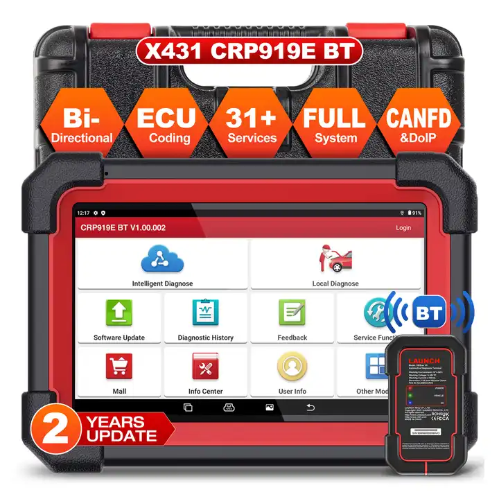 LAUNCH X431 CRP919E BT Auto Car Diagnostic Scanner All System CANFD Key  Coding
