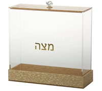 Boîte à Matza en Lucite Moderne avec Couvercle pour Pâque Design Créatif Porte-Matza en Acrylique Flocons