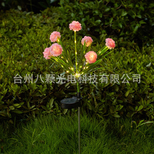 Lámpara Solar de Jardín con 7 Cabezas de Flores LED, Decoración de Césped Impermeable para Exteriores, Independiente con Panel Solar - Product Image 4