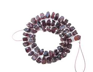 พลอยโกเมนสีแดงธรรมชาติแบบเจาะรูจำนวน50ชิ้น,พลอยโกเมนสีแดงผลิตจากหินประจำเดือนมกราคมทำเครื่องประดับที่ไม่ผ่านการบำบัด - Product Image 3