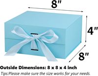 Boîte pliante magnétique bleue personnalisée faite à la main, antichoc, pour coffret cadeau de verres à vin rouge romantiques, idéale pour fêtes et mariages.
