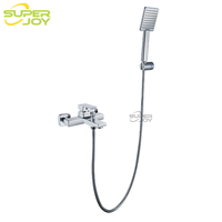 Robinet de douche mural monocommande en alliage de zinc, chromé, anti-corrosion, avec pommeau de douche pluie, ensemble de robinetterie de douche moderne