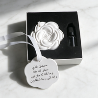 Diffuseur de parfum d'ambiance en plâtre, diffuseur à bâtonnets parfumés, désodorisant de voiture suspendu en céramique et porcelaine, fait main, de luxe et personnalisé, en forme de fleur