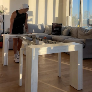 Ensemble de table à manger pour <span class=keywords><strong>4</strong></span> à 14 personnes, table à manger extensible en bois de 1 à 10 <span class=keywords><strong>pieds</strong></span> avec extension pour table de jeu - Product Image 1