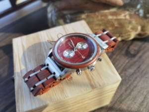Reloj de pulsera de madera de acero inoxidable, de cuarzo, 5atm, personalizado, con logotipo OEM, nuevo diseño de <span class=keywords><strong>2022</strong></span> - Product Image 4