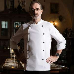 ชุดยูนิฟอร์มเชฟแขนยาวสำหรับทำอาหารร้านอาหารบาร์ในโรงแรมห้องครัวเชฟ Uniform-4L8412 - Product Image 2