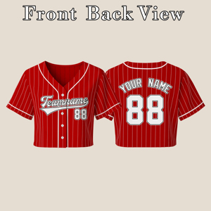 Custom Women's Sports <b>Crop</b> <b>Top</b> Team Logo Name Number Casual Summer Game Day Wear Wholesale - Product Image 2