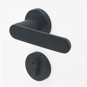 Black <b>Handle</b> Round Base <b>Modern</b> European Solid Stainless Steel High Quality Apartment Black <b>Door</b> <b>Handles</b> - Product Image 5