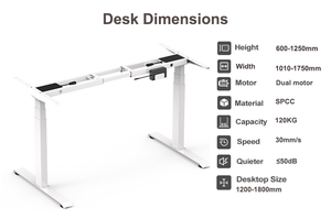 2af3 động cơ kép điện đứng bàn khung hiện đại Ergonomic đứng bàn cơ sở 4 Bộ nhớ động cơ yên tĩnh Hỗ trợ 120kg chiều cao - Product Image 2