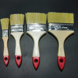 Pinceaux à peinture à manche en bois verni rouge, ensemble de pinceaux à peinture à queue rouge pour peintres et propriétaires de maisons - Product Image 2