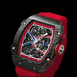 นาฬิกาสปอร์ตควอตซ์หรูหรา รุ่น RM67-02 ตัวเรือนโลหะผสมคาร์บอนไฟเบอร์ ทรง Tonneau ระบบอัตโนมัติ พร้อมพลังงานสำรอง หนา 7.8 มม. สายยาง ตัวชี้บอกเวลาแบบเข็ม - Product Image 6