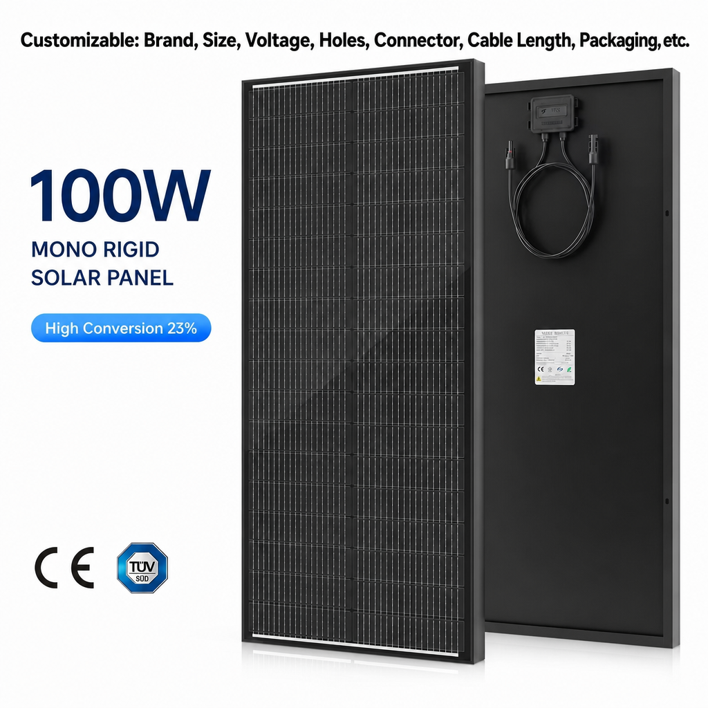 OEM Custom Monocrystalline PERC <strong>Solar</strong> Panel 18V 60W 80W <strong>100W</strong> 150W 200W 250W 300W 23% PV <strong>Module</strong> for Home Roof RV Boat