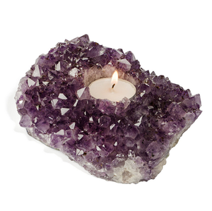 Bougeoir de pilier d'améthyste naturelle (aprox Taille 4.5 "X 8") - Product Image 1