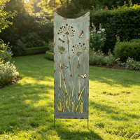 Panneau décoratif de jardin en métal rustique motif pissenlit, résistant aux intempéries, pour la décoration de pelouse et de jardin