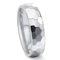 Bijoux Cheng, bijoux vintage, anneaux en carbure de tungstène de 6 mm à 8 mm, surface facettée, plaqué or 18 carats, alliance pour couples