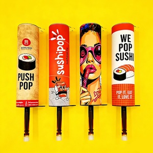 Custom 50mm 60mm Sushi Paper <b>Tube</b> DDP EPR Compliant Eco-Friendly Food Grade Black White <b>Cardboard</b> Push Pop Packaging Box Europe - Product Image 4