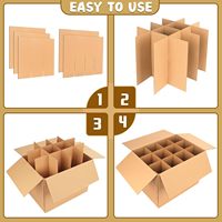 Boîtes de déménagement rigides recyclables, séparateurs en carton, emballage pour verres à vin et vaisselle, gaufrage, pelliculage mat, couleur personnalisée, chaussettes en fourrure
