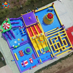 Aire de jeux gonflable géante avec labyrinthe, grande structure de saut 20x20m, capacité 5-10 personnes, installation facile - WINWAYTOYS Parc d'aventure en plein air - Product Image 6