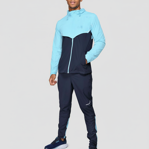 Chándal de nailon para hombre, ropa deportiva con cremallera y logotipo personalizado OEM, gabardina de poliéster, ropa deportiva de calle - Product Image 1